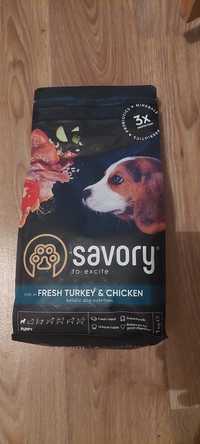 Сухий корм для цуценят Savory Puppy rich in Fresh Turkey and Chicken з