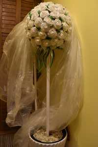 Dekoracja ślubna - Kula kwiatowa