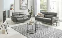 Sofa skórzana czarna z funkcją relaks firmy Uno Messina