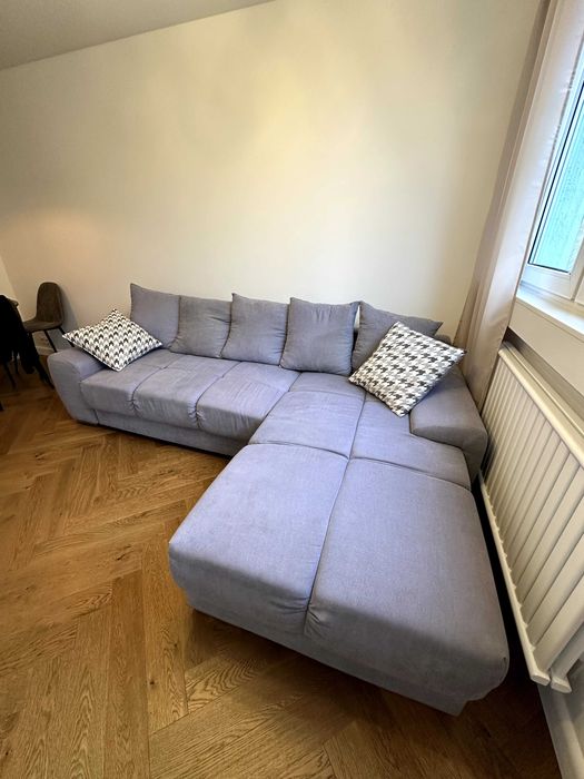 Narożnik kanapa z funkcją spania - Szary 280cm x 180cm