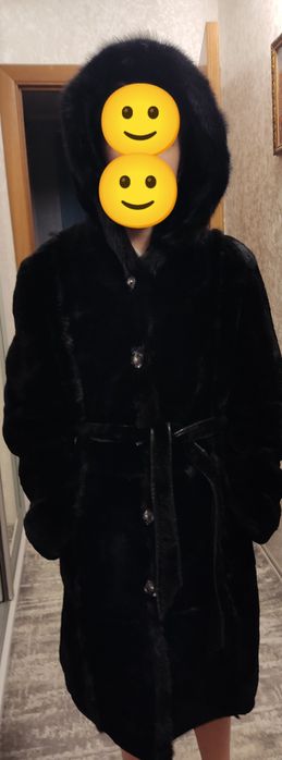 Шуба мутон з норкою