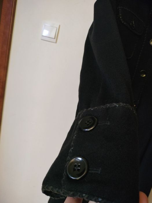 Czarny wełniany kaszmirowy płaszcz Patrizia Aryton