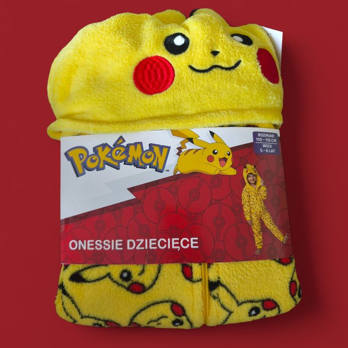 Onessie jednoczęściowe piżama kombinezon przebranie Pokemon 110-116