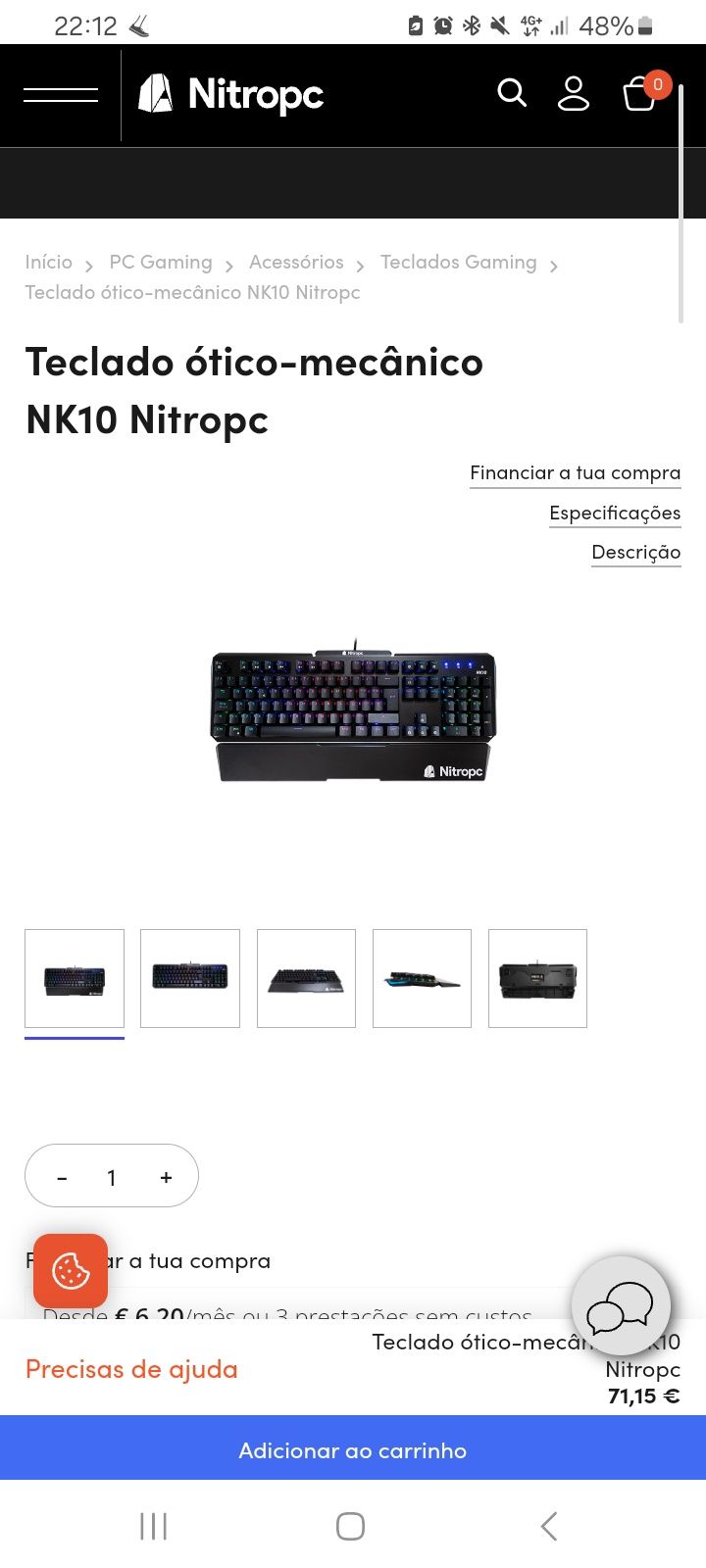 Teclado gaming Nitropc nk10