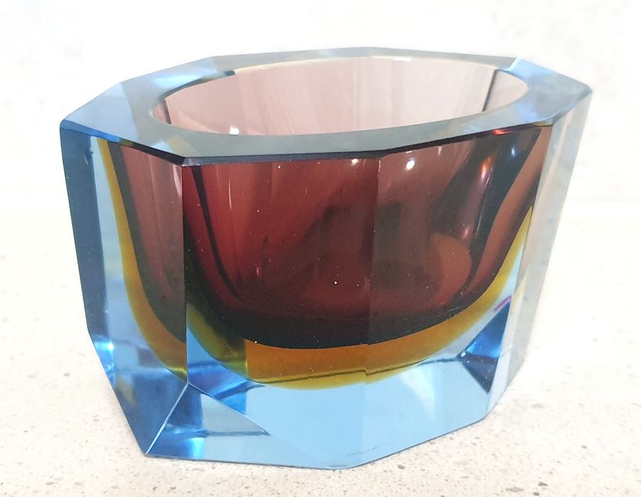 rara taça ARTGLAS francês antiga -assinada Muller Freres Luneville