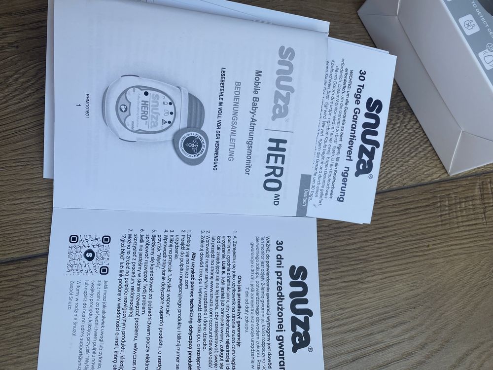 Monitor oddechu przenośny Snuzza Nowy nie używany gwarancja