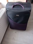Duża walizka Jetfly czarny+fiolet 77x46x30cm