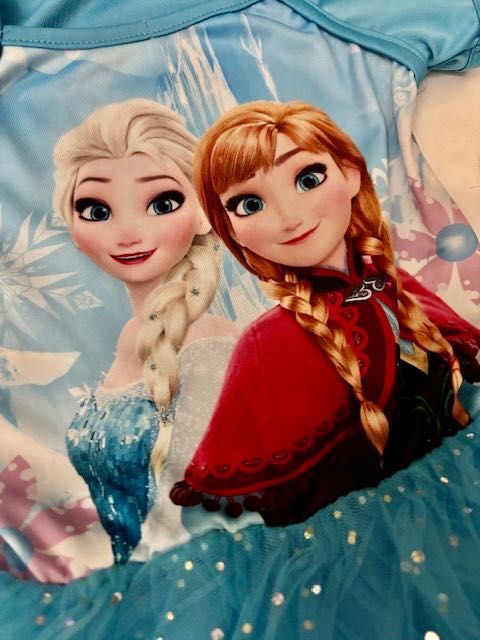 ZESTAW 2 sukienki Elsa, Elza, Frozen, Kraina Lodu CEKINY, tiul