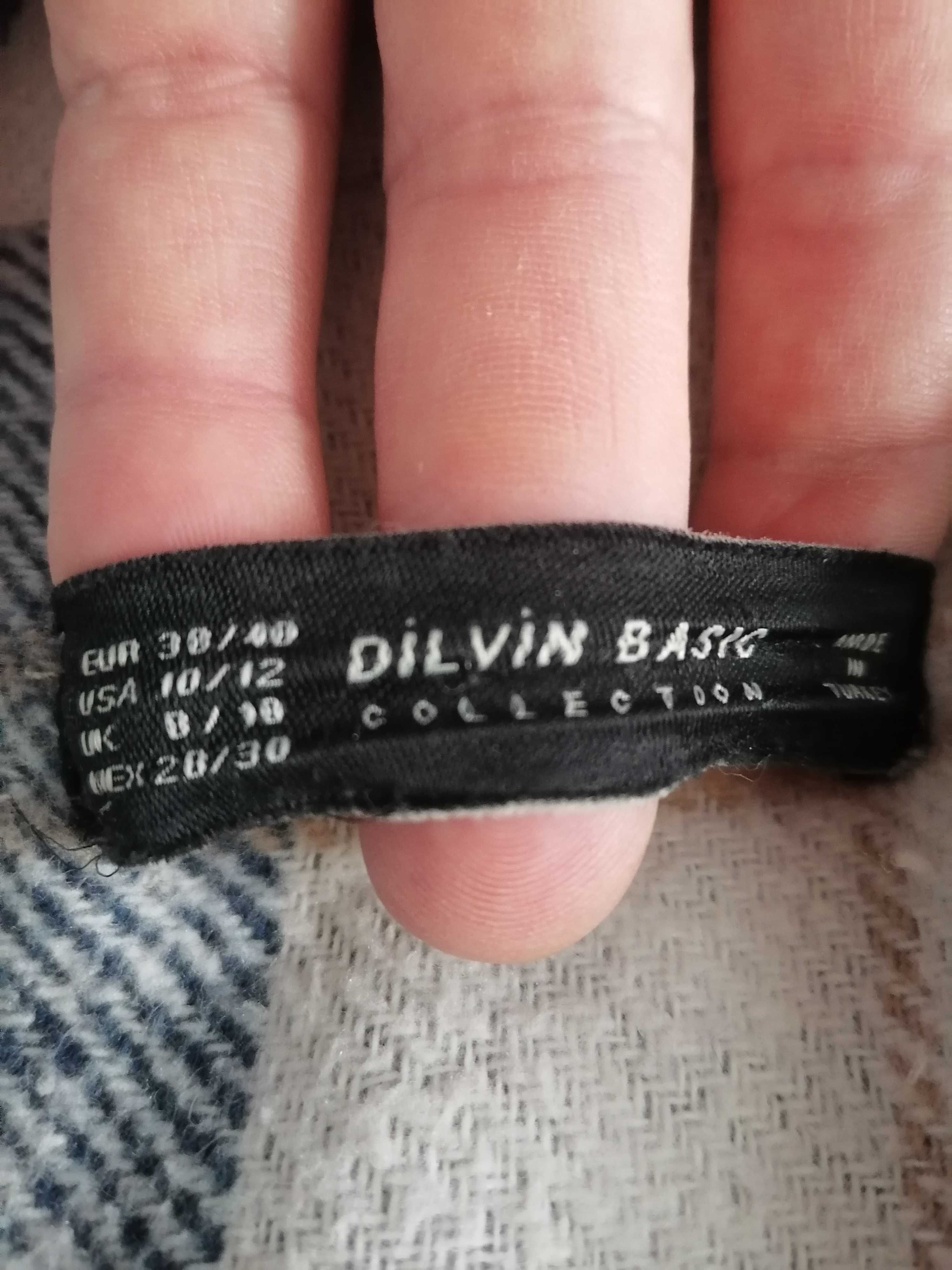 Płaszcz damski wiosenny krata klasyczny dwurzędowy Dilvin Basic 38 40