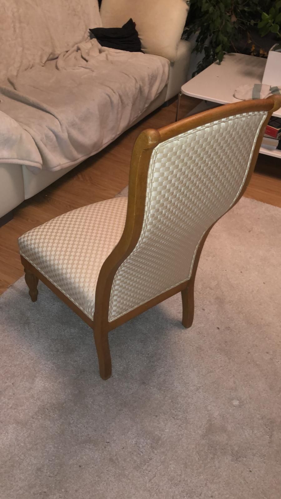 Krzesła eleganckie tapicerowane z drewna krótkie nogi
