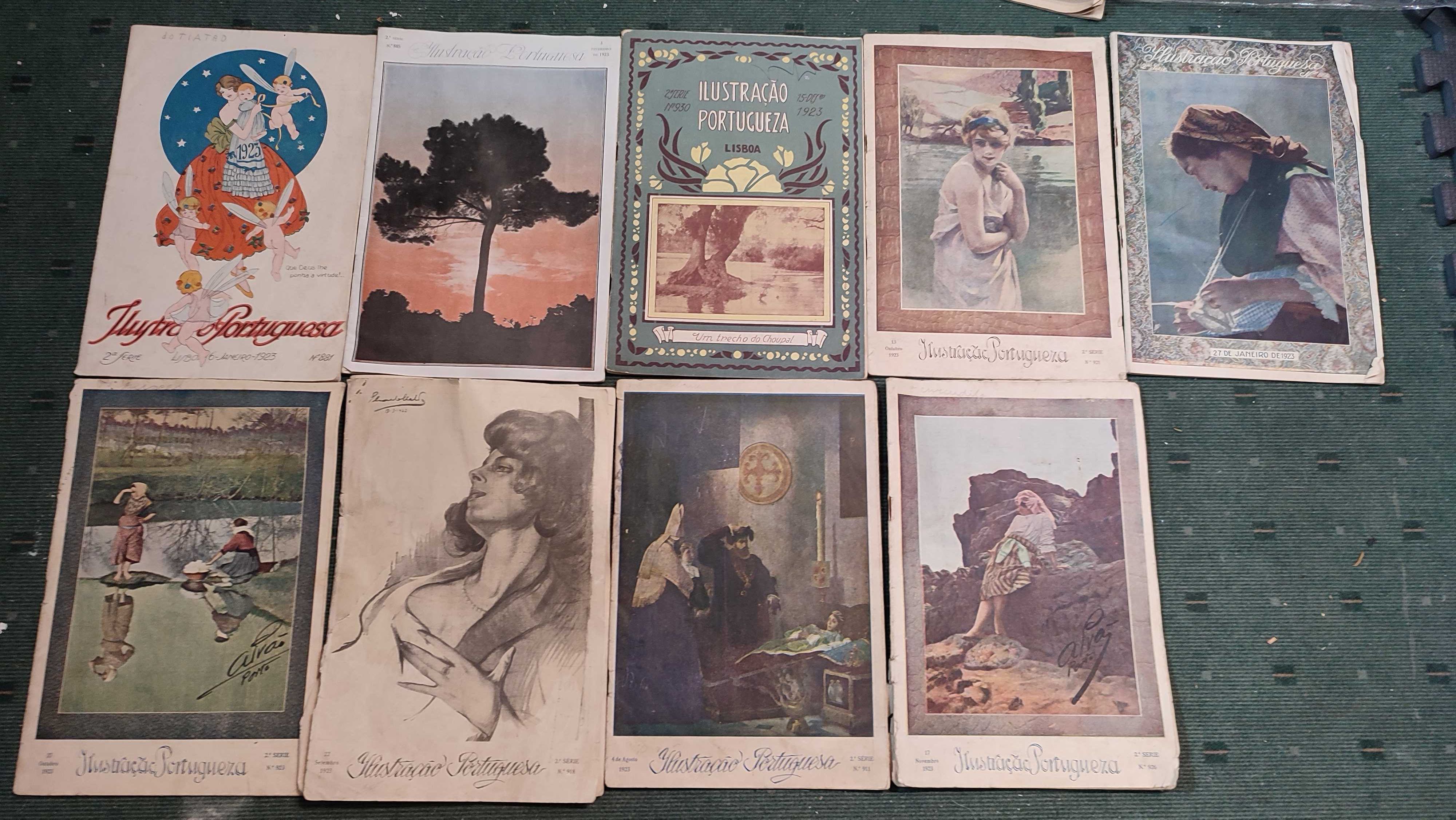 Lote 9 revistas Ilustração Portugueza - Ano de 1923