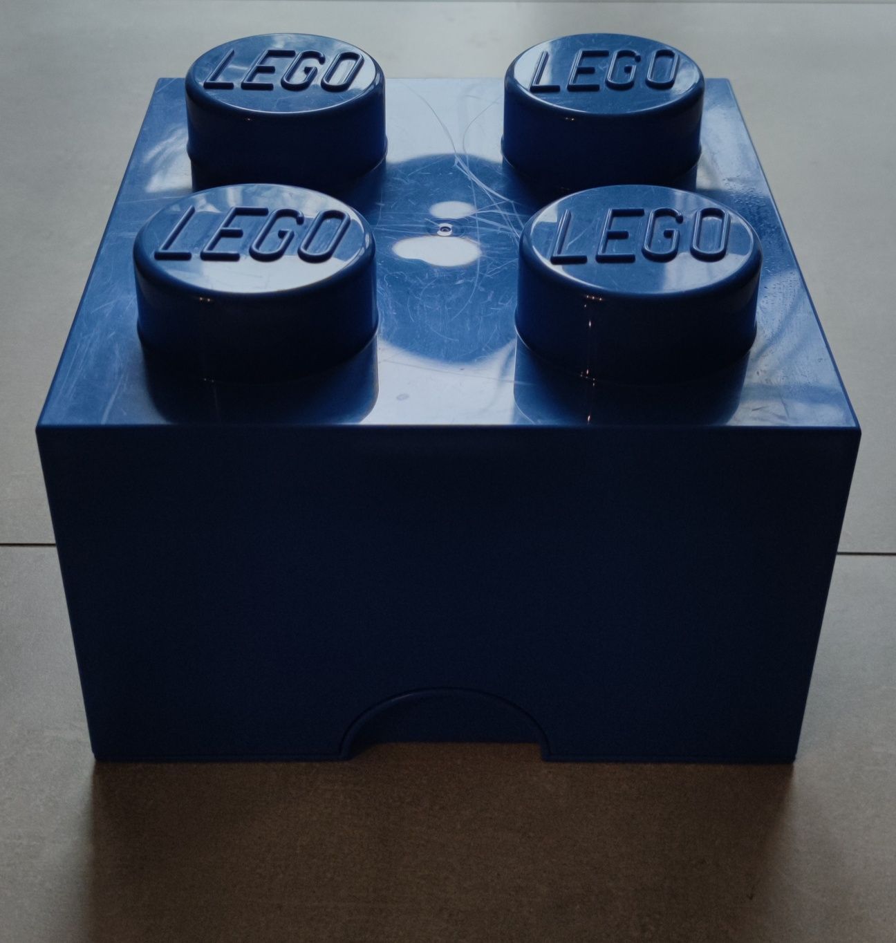 Pojemnik organizer klocek LEGO pudełko ciemny niebieski 25x25x18