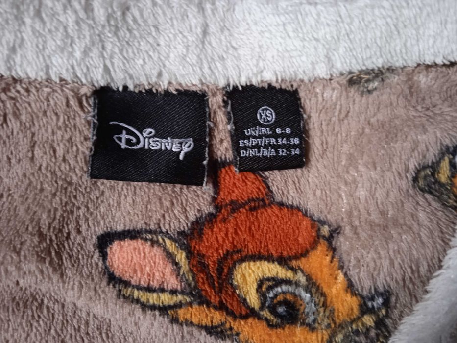 Cieplutki  jasnopopielaty polar DISNEY z aplikacją Bambi rozmiar XS .
