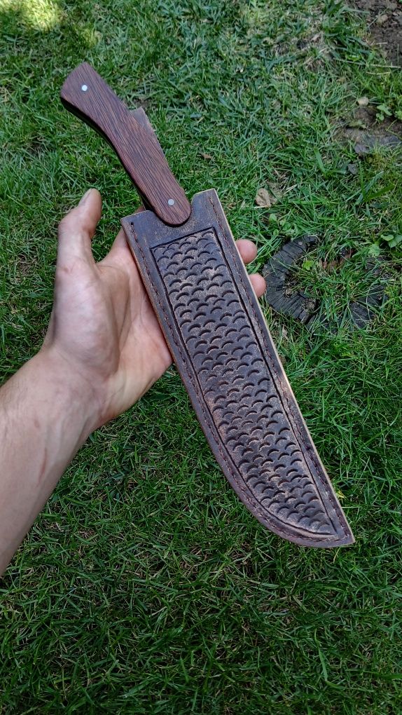Ręcznie wykuty nóż bushcraft/ maczeta do lasu/ Knifemaking.