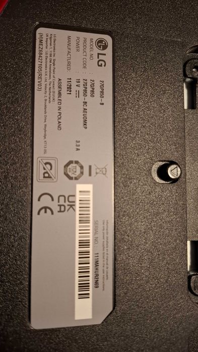 Monitor LG 27” UltraGear 2560x1440 Nano IPS 1ms 165 Hz