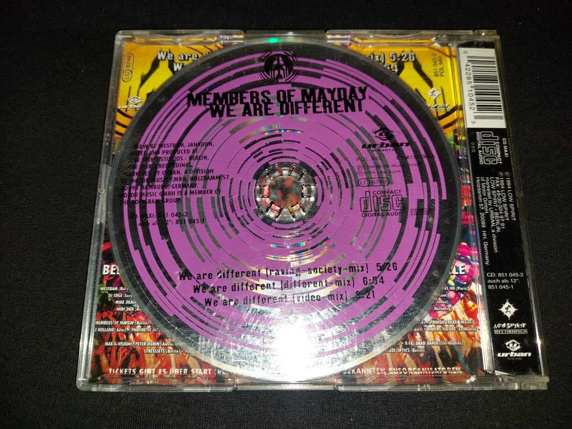 Members Of Mayday We Are Different / Westbam CD 1994