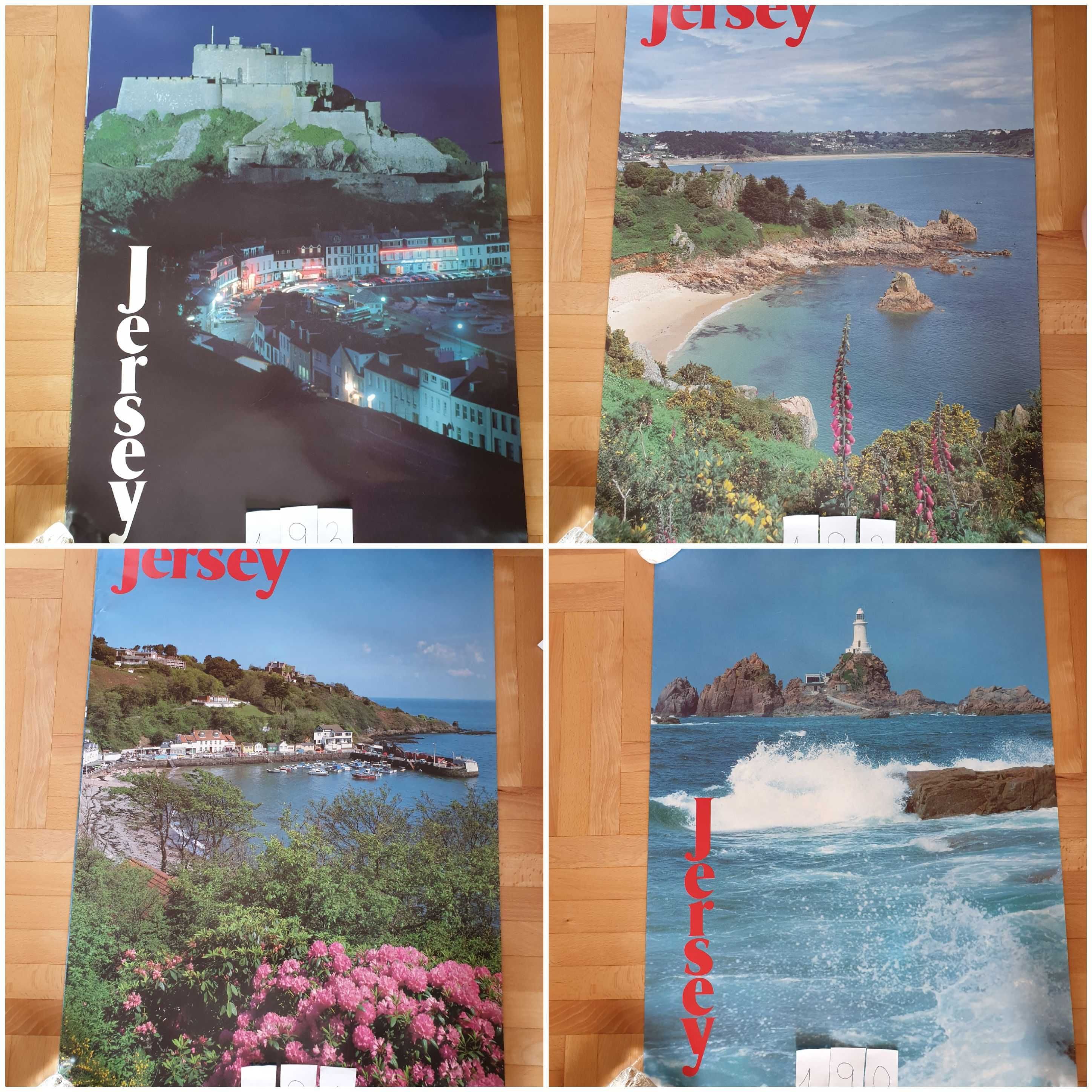 4x plakat Jersey, komplet wyspa Jersey, wielka Brytania, Anglia