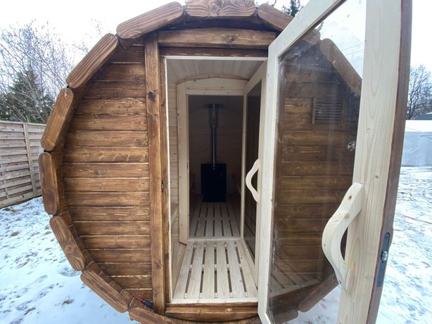 Sauna ogrodowa 3m przedsionek/ piec na drewno od ręki