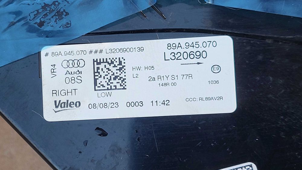 Lampa tylna PRAWY TYŁ Audi Q4 E-Tron 89A L320688 Oryginał Europa NOWA