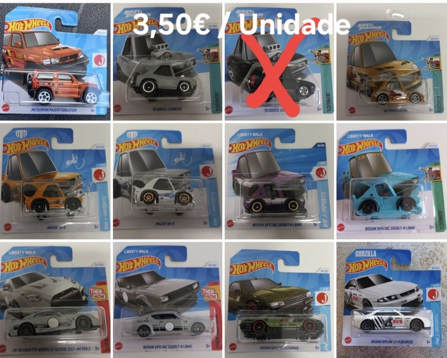 Hot Wheels - Atualizado em 09/04/2025 - Valores desde 3€