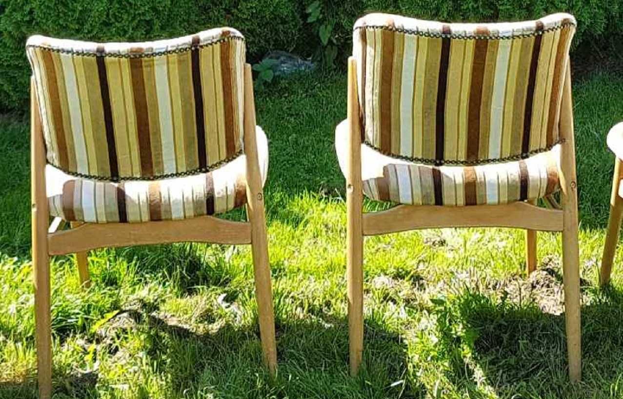 Krzesła tapicerowane gięte PRL VINTAGE 4 szt