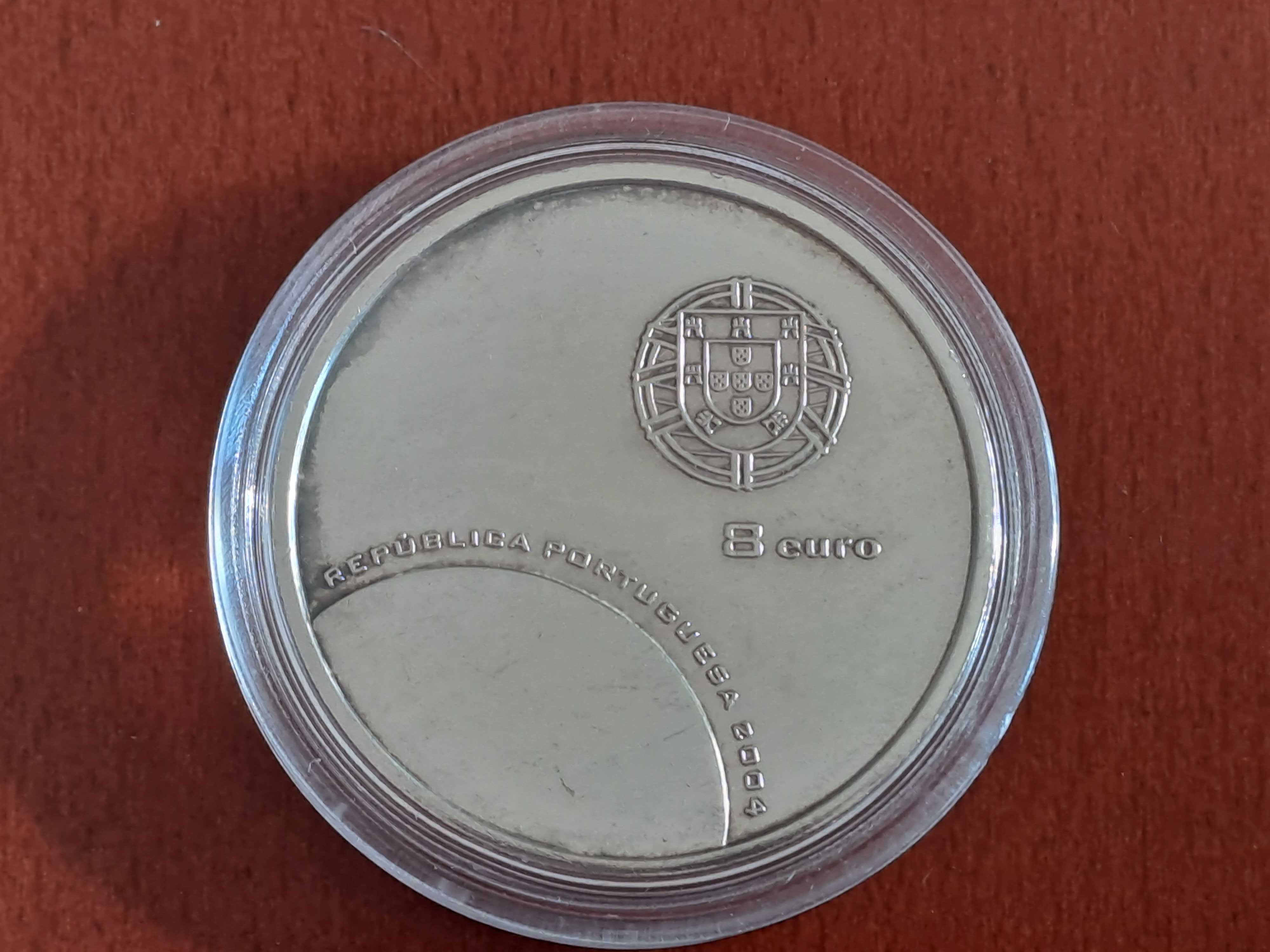 Srebrna moneta 8 euro UEFA Widowiskowy futbol Obrona