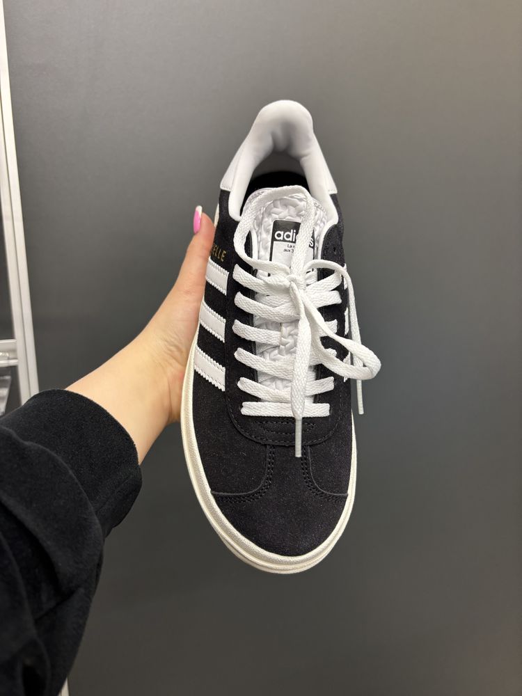 Кросівки Adidas Gazzelle Bold Black White Газелі чорні