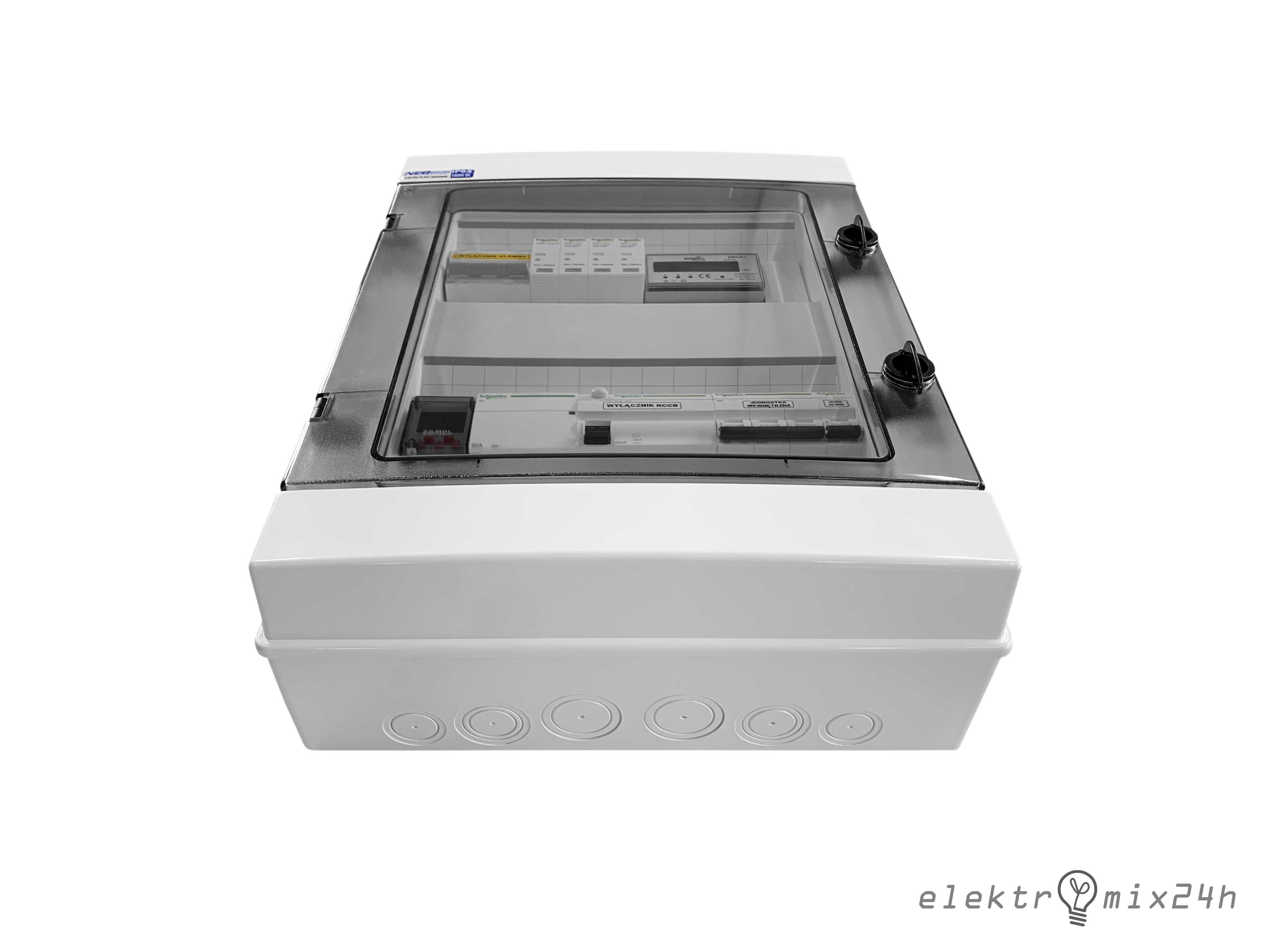 Rozdzielnica elektryczna do zabezpieczenia pompy ciepła z licznikiem