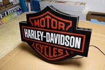 Podświetlane logo HARLEY DAVIDSON, Neon LED, Reklama 3D, Prezent