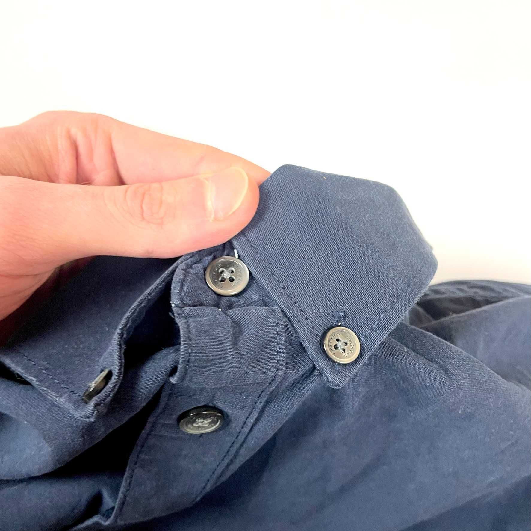 Calvin Klein navy shirt elegancka basic koszula