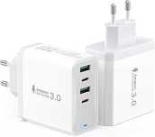 Ładowarka USB C, zestaw 2 sztuk, 4 porty USBC, CZARNA