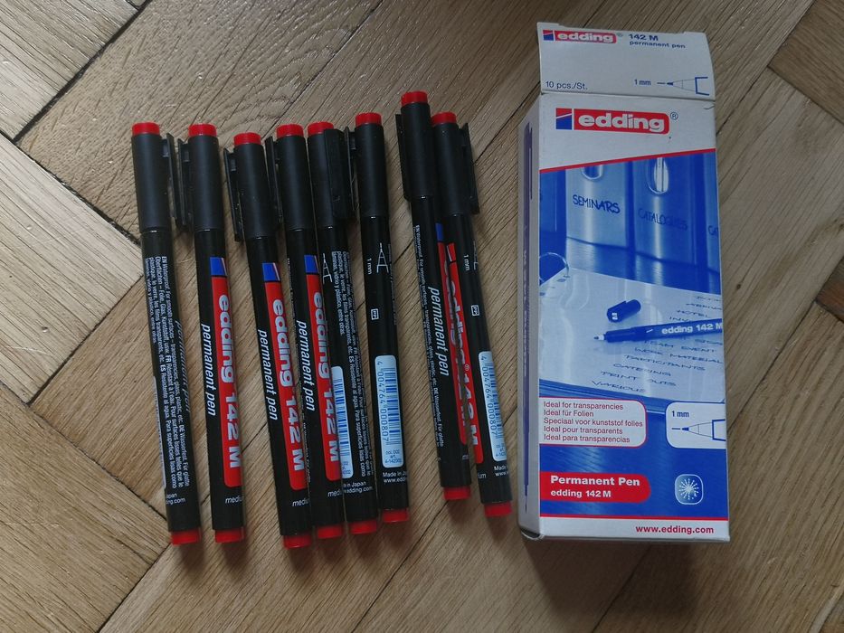Mazak pisak endding 142 marker cienki foliopis 1mm czerwony