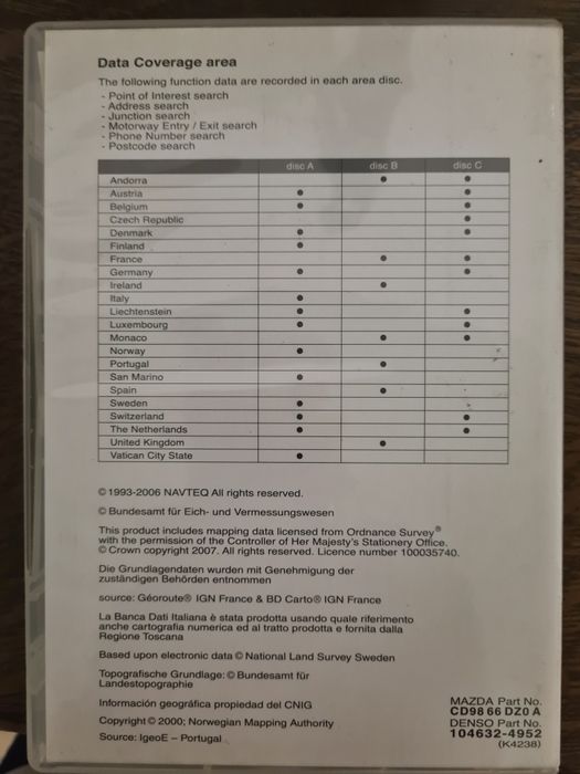 Навигация для автомобиля Mazda