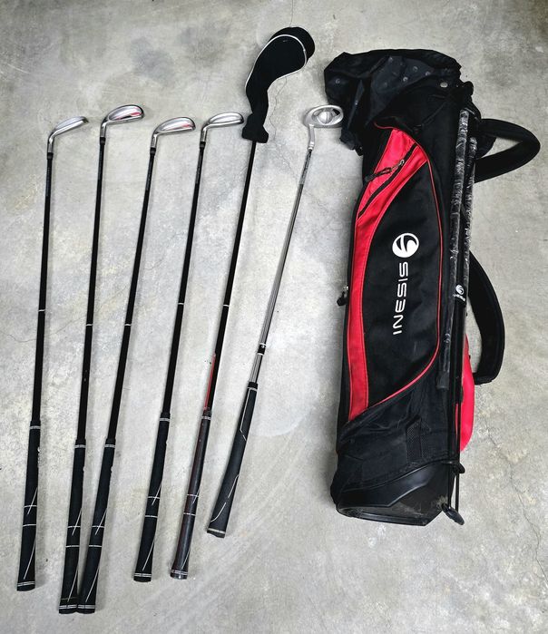 Conjunto tacos de golfe e saco