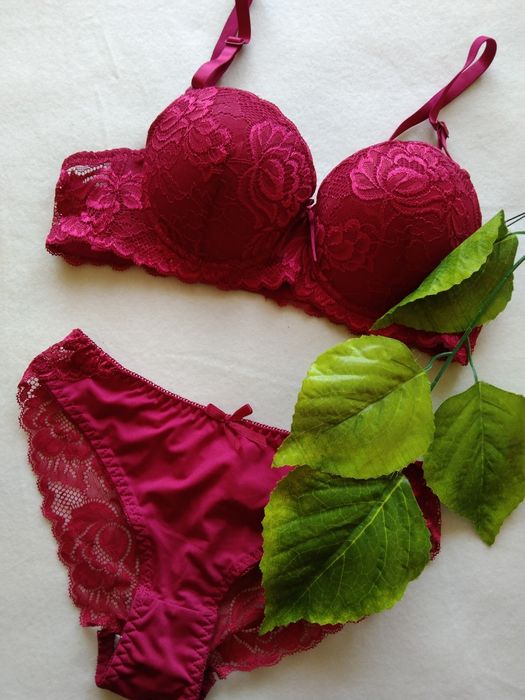 M 38 czerwony seksowny komplet bielizny strój kostium bielizna stanik