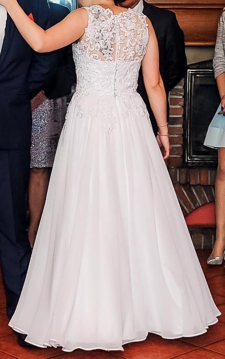 Suknia ślubna koronka muślin 38