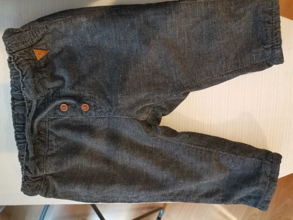 Spodnie sztruksowe szary rozmiar 68 H&M ocieplone podszewka