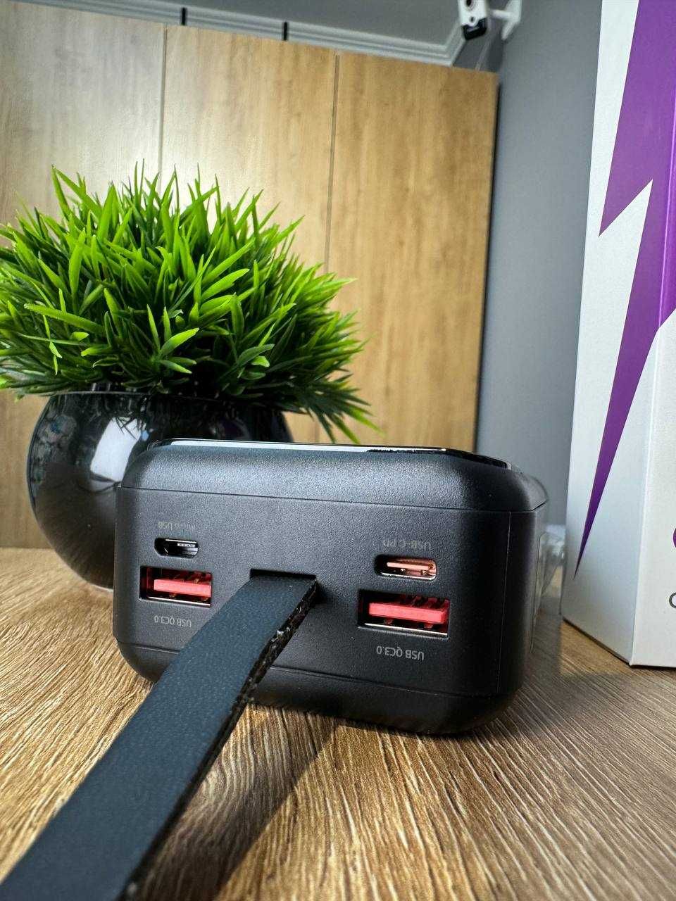 Power Bank WALKER WB-630 30000mAh 22.5W black з ліхтариком Повербанк