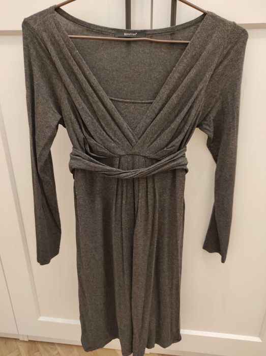 Piekna szara sukienka ciążowa i do karmienia piersią, 9fashion M