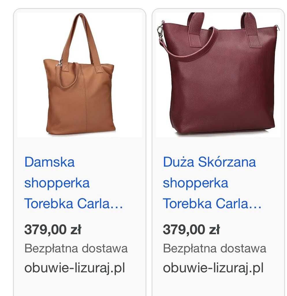 NOWA, skórzana shopperka włoskiej marki -40% ceny oryginalnej
