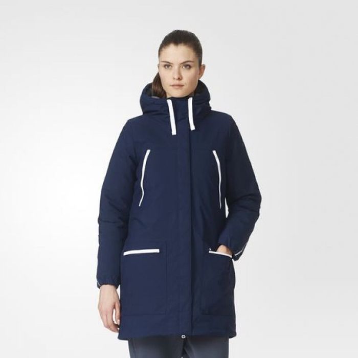 Куртка adidas женская зимняя оригинал парка синяя М 48 36 38