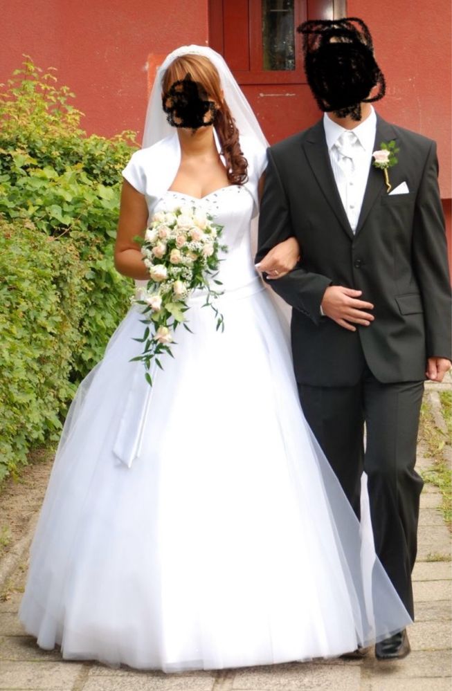 Suknia ślubna z welonem Visual Chris roz. 38-40 Mega Okazja