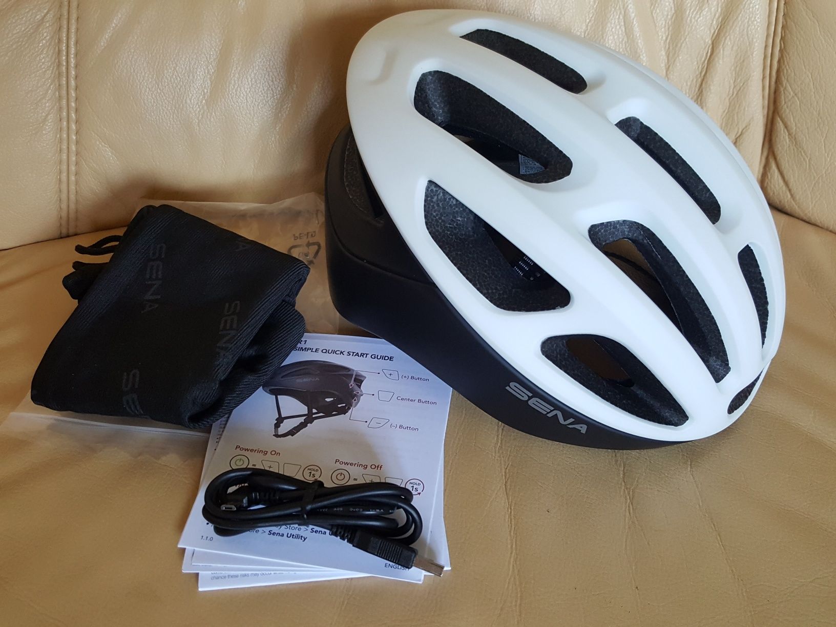 Kask rowerowy r1 road z wbudowanym interkomem, rozmiar M ( 55-59 cm )