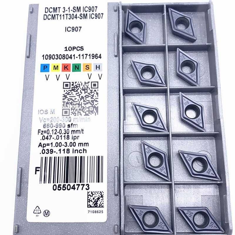 Токарные пластины ромб 10 шт Iscar DCMT11T304 IC907/IC908, Израиль