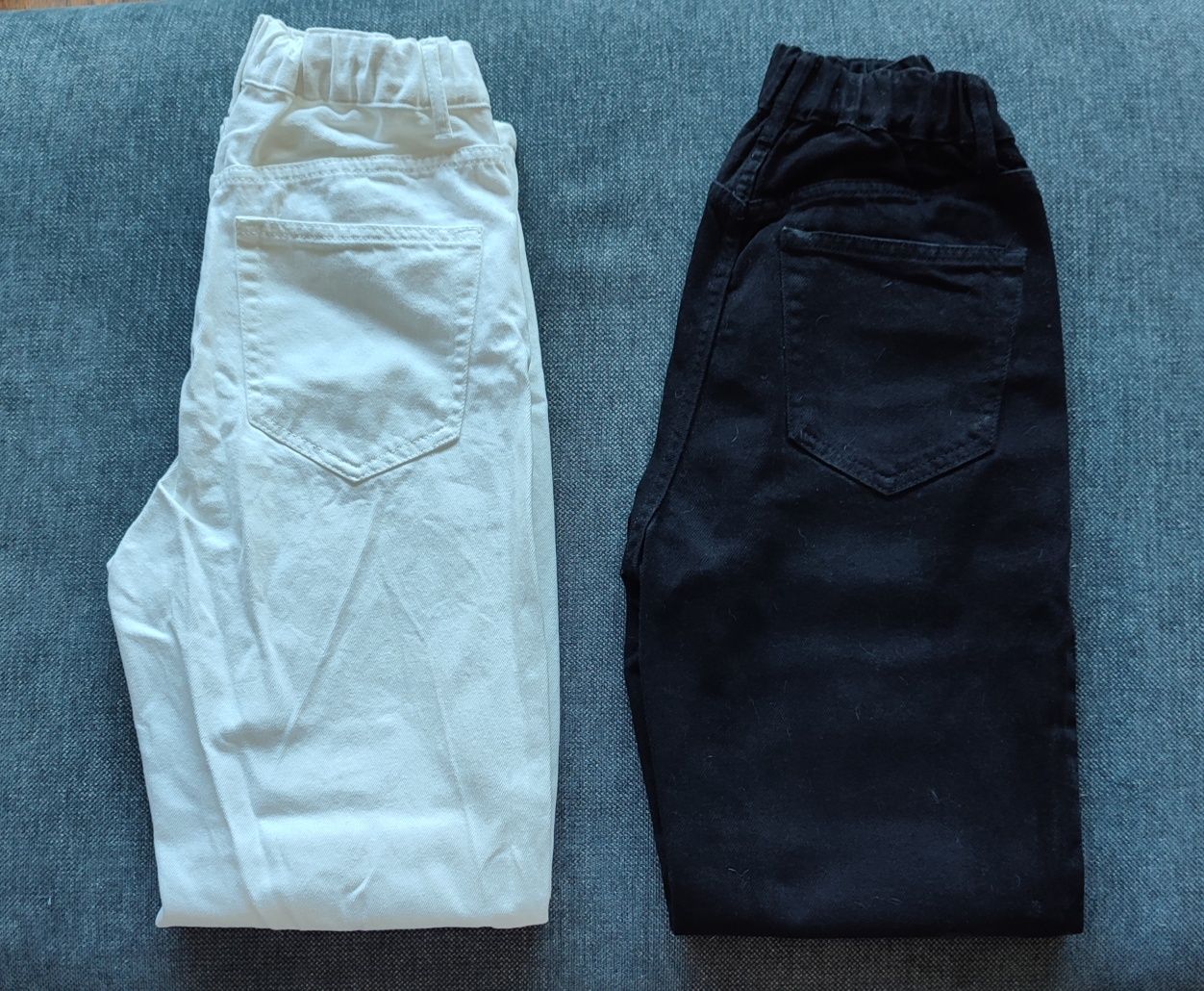 PULL BEAR - Jeans Mom Fit Branco e Preto - 32/34