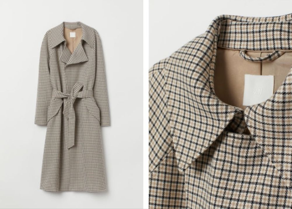 Trencz , płaszcz H&M w kratkę rozm. XS