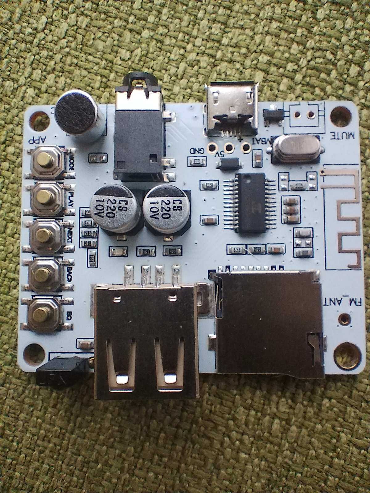 Плата аудиоприемника Bluetooth с USB-слотом для TF-карты 5V