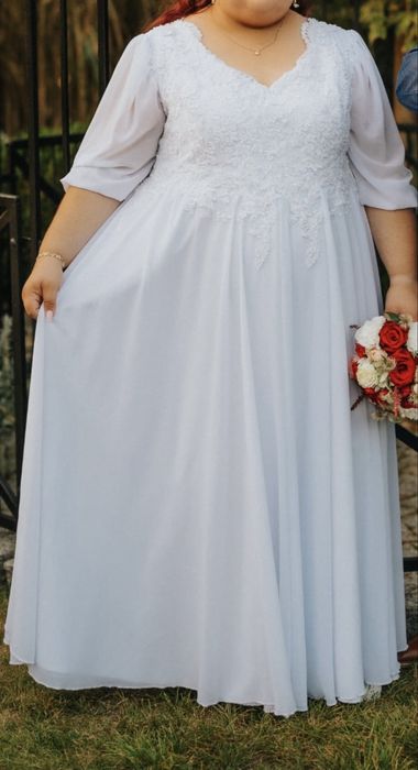 Suknia ślubna plus size 7xl z koronką