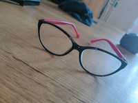 Okulary oprawki różowo czarne