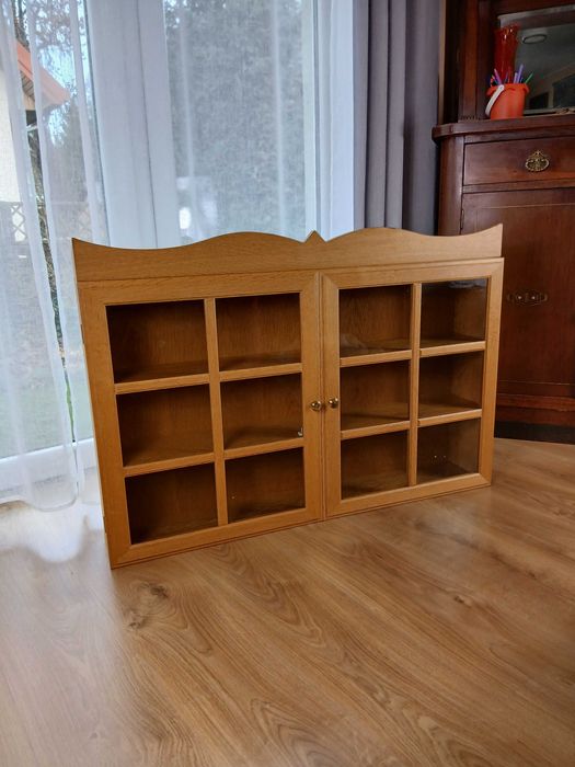 Dębowa szafka z koroną wisząca komoda regał półki Lodowe szyby Szwecja